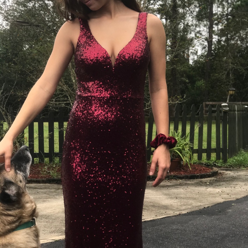 Burgundy/red sequins mermaid dress